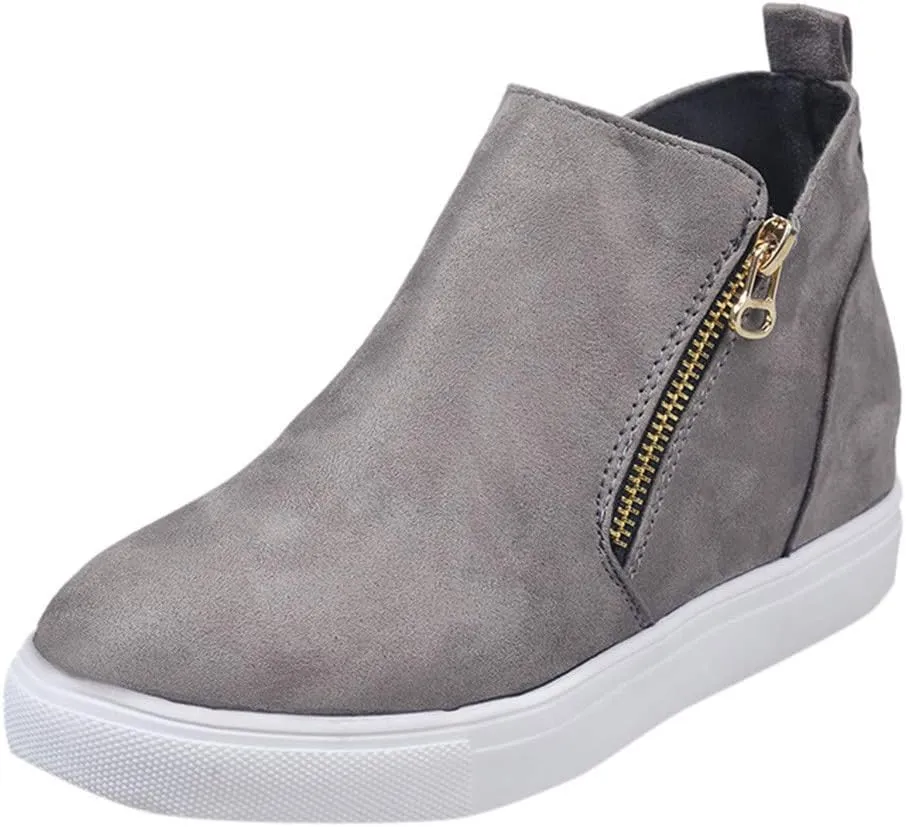 Gibobby Sneakers for Women Wide Width,Casual Slip On Lazy Shoes Breathable Hollow-Out Flat Loafers Wedge Shoes