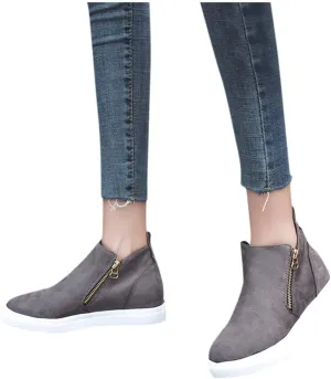 Gibobby Sneakers for Women Wide Width,Casual Slip On Lazy Shoes Breathable Hollow-Out Flat Loafers Wedge Shoes