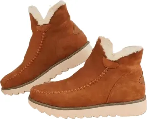 Ladmiple Winter Boots For Women 2024 Snow Warm Ankle Booties Comfortable Slip On Outdoor Fur Lined Walking Shoes for Women