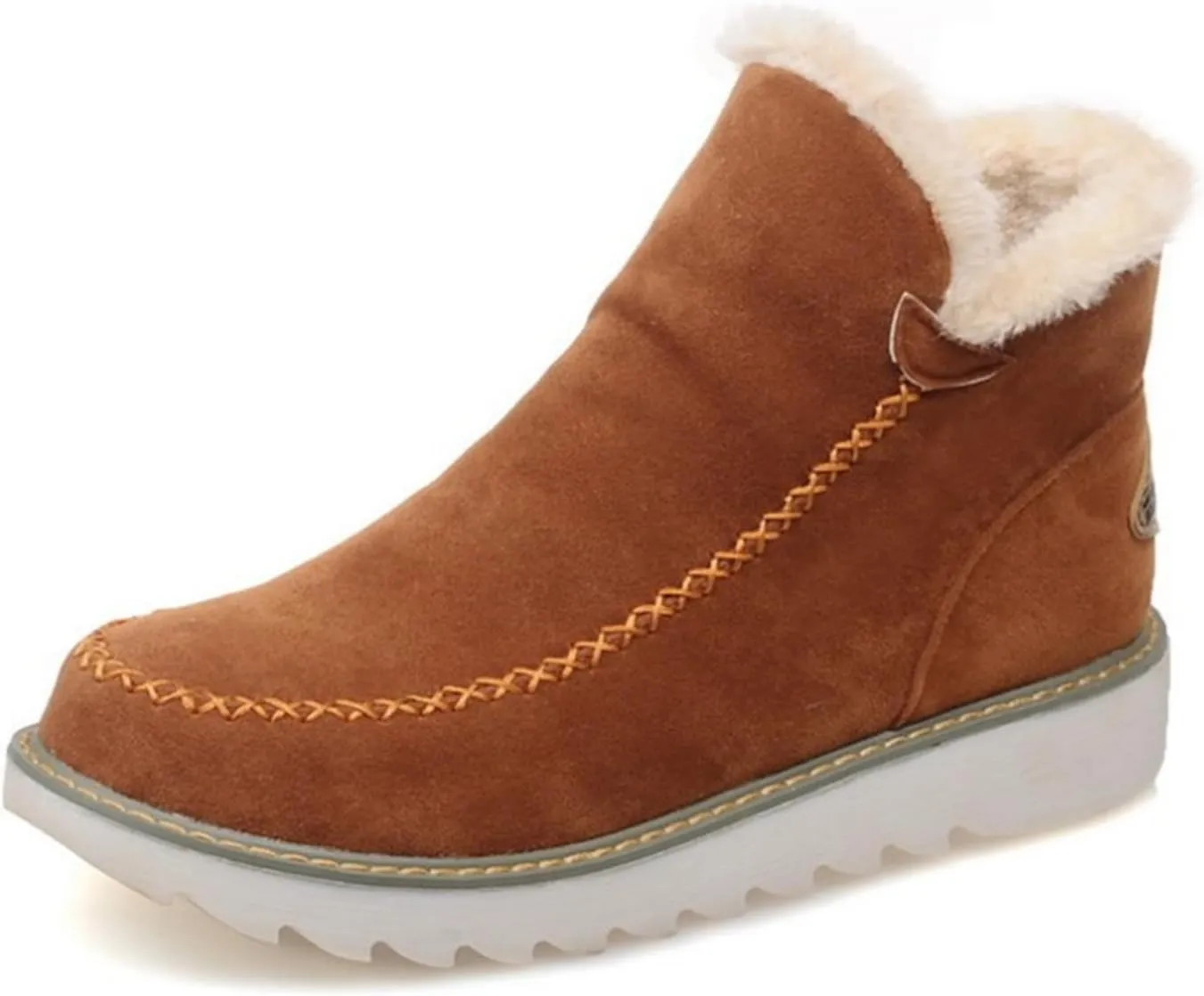 Ladmiple Winter Boots For Women 2024 Snow Warm Ankle Booties Comfortable Slip On Outdoor Fur Lined Walking Shoes for Women
