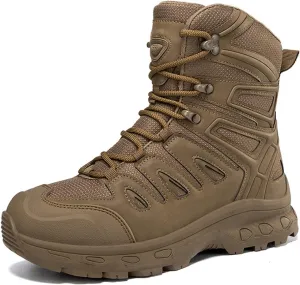 Mens Breathable Non Slip Plus Size Combat Boots, Comfortable Stylish Lace Up High Top Motorcycle Combat Bootie for Men, Desert Combat Army Combat Boots, for Tactical, Motorcycle