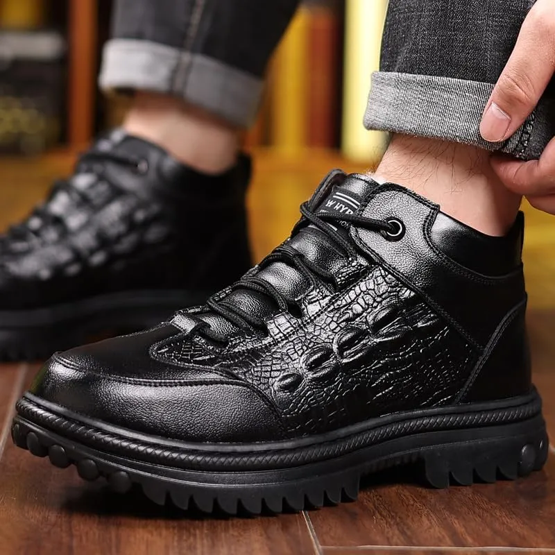 Men's Winter Snow Boots - Insulated, Anti-Slip, Luxurious Fur Trim