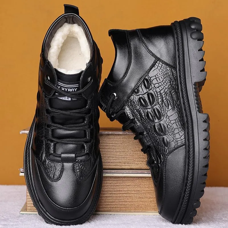 Men's Winter Snow Boots - Insulated, Anti-Slip, Luxurious Fur Trim