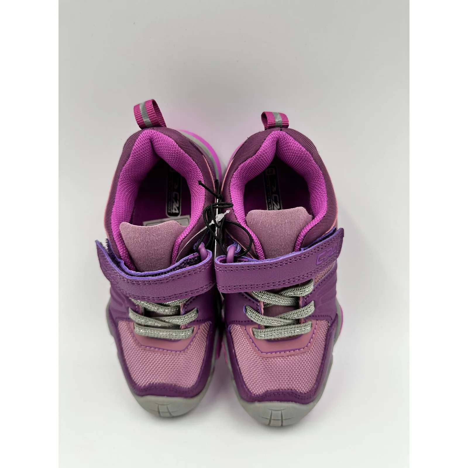 Small Kid Size 11, Low Top Pink and Purple Hikers w/ Gray Accents and Rugged Tread