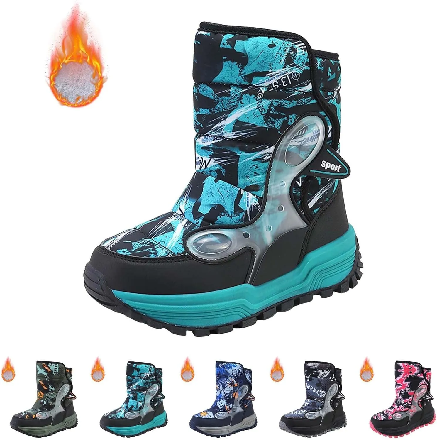 Toddler Winter Snow Boots Kids Fur Lined Warm Boots Baby Boys Girls Thermal Winter Boots Non Slip Ankle Booties Shoes