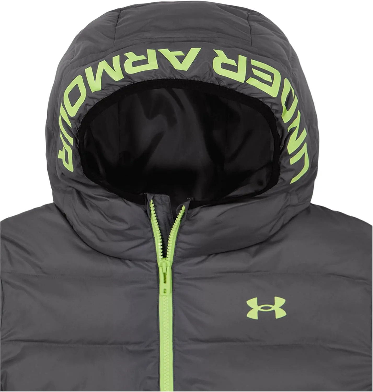 Under Armour Boys' Pronto Colorblock Puffer Jacket, Mid-Weight, Zip Up Closure, Repels Water
