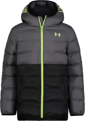 Under Armour Boys' Pronto Colorblock Puffer Jacket, Mid-Weight, Zip Up Closure, Repels Water