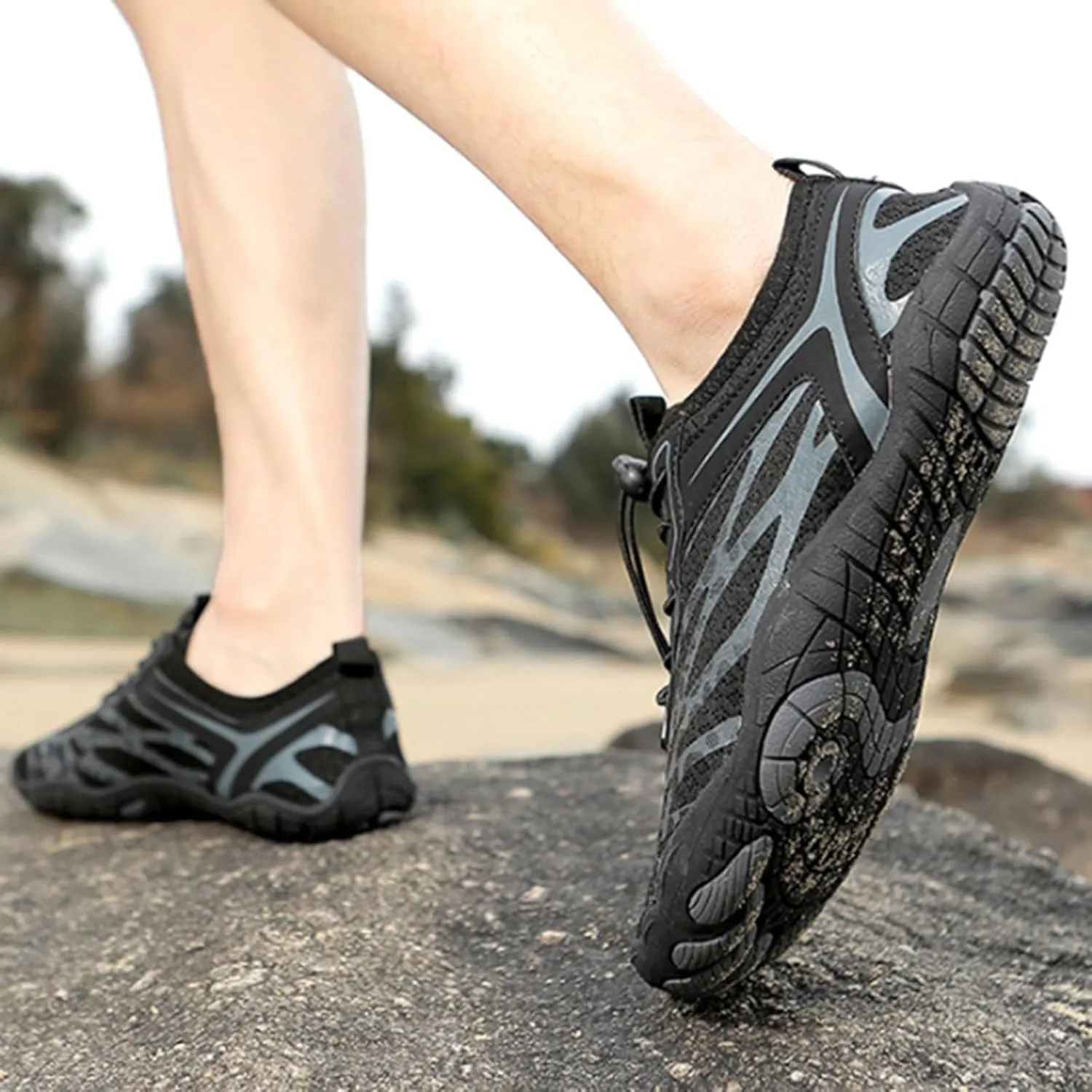 Unisex Couple Water Shoes Beach Breathable Quick-Dry Barefoot Shoes for Women Men Wading Diving Walking Beach Volleyball Shoe Summer Non Slip Hiking Shoe Snorkeling Gear for Adults