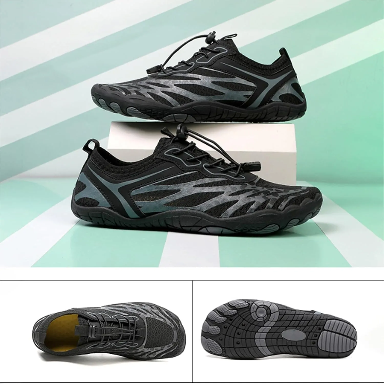 Unisex Couple Water Shoes Beach Breathable Quick-Dry Barefoot Shoes for Women Men Wading Diving Walking Beach Volleyball Shoe Summer Non Slip Hiking Shoe Snorkeling Gear for Adults