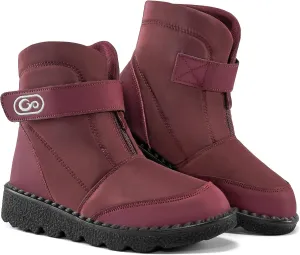 Womens Winter Snow Boots: Warm Fur Lined Comfortable Ankle Boot Zipper Hook Loop Waterproof Outdoor Booties for Women